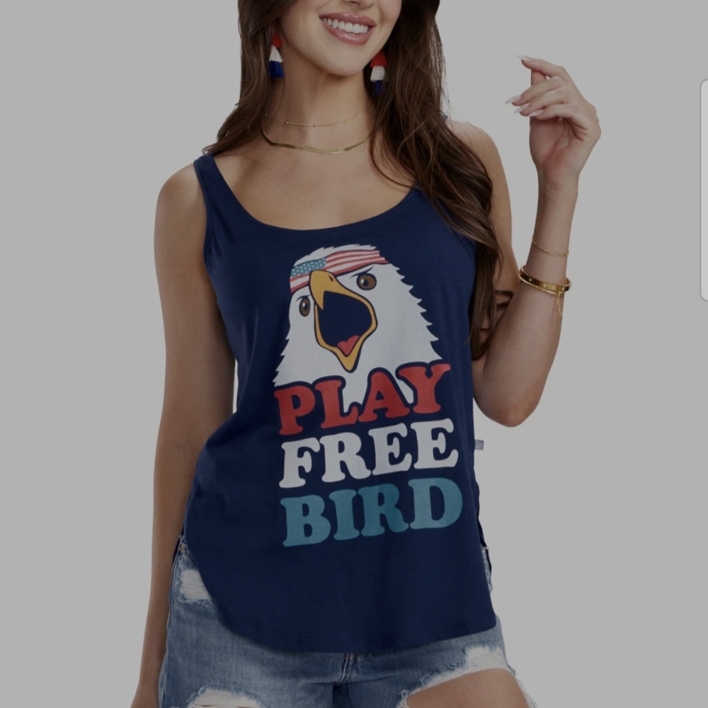 Tipsy Elves Blue Bald Eagle Freedom Tank